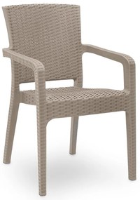 Πολυθρόνα πολυπροπυλενίου Clio Megapap recycled χρώμα cappuccino 57x55x86εκ.