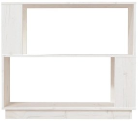 vidaXL Βιβλιοθήκη/Διαχωριστικό Χώρου Λευκό 80x25x70 εκ. Μασίφ Πεύκο