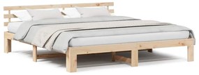 vidaXL Σκελετός Κρεβατιού Καφέ 180 x 200 cm Μασίφ ξύλο πεύκου