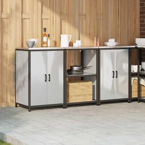 vidaXL Σετ Αποθήκευσης Κουζίνας HATTEM 3 pcs Ασημί Ανοξείδωτο Ατσάλι