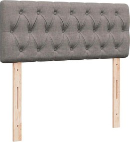 vidaXL Κρεβάτι Boxspring με Στρώμα Taupe 120x190 εκ. Υφασμάτινο