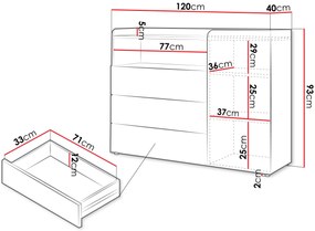 Συρταριέρα Yuki 1D 3S-Korali