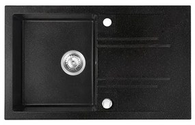 FERRO DRGM48/78HA Νεροχύτης Κουζίνας Γραφίτη Λαμπερό 78x48cm