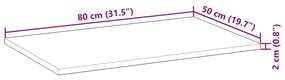 Επιφ. Νιπτήρα Μπάνιου Φινίρισμα Λαδιού 80x50x2 εκ Μασίφ Ακακία - Καφέ