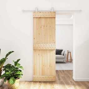 vidaXL Συρόμενη Πόρτα Φυσικό και Λευκό 70 x 210 cm