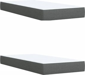 vidaXL Κρεβάτι Boxspring με Στρώμα Σκούρο Γκρι 200x200 εκ. Υφασμάτινο