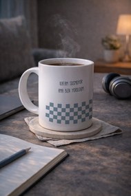 Stewehome Κούπα καφέ από πορσελάνη με σχέδιο και μήνυμα Λευκό