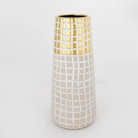 ΒΑΖΟ ΚΕΡΑΜΙΚΟ ΜΠΕΖ - ΧΡΥΣΟ 14x14x32cm|752-20134