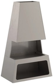 vidaXL Φωτιά με αποθήκη ξύλων 60x35x100 εκ. από καιρικό χάλυβα