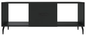 Τραπεζάκι Σαλονιού Μαύρο 102x50x40 εκ. από Επεξεργασμένο Ξύλο - Μαύρο