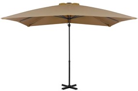vidaXL Ομπρέλα Κήπου Πρόβολος Taupe 250x250εκ με Ιστό Αλουμινίου