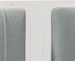 vidaXL Ταπετσαρισμένο κεφαλάρι Λευκό 200 cm Στερεά ξυλεία πεύκου