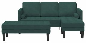 vidaXL Σετ Καναπέ 2 pcs Σκούρο Πράσινο 173 x 131 x 67 εκ Βελούδο