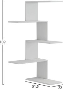 ΕΠΙΤΟΙΧΙΑ ΡΑΦΙΕΡΑ RORY HM8931.11 ΜΕΛΑΜΙΝΗ ΣΕ ΛΕΥΚΟ 22x51,5x109Υ εκ.