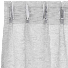 vidaXL Κουρτίνες με κουρτίνες 2 pcs Ανοιχτό γκρι 140x175cm Πολυεστέρας
