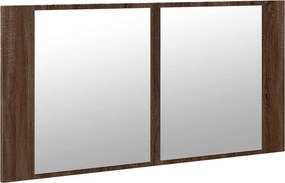 vidaXL Ντουλάπι Μπάνιου Καθρέφτη &amp; LED Καφέ Δρυς 90x12x45εκ Ακρυλικό