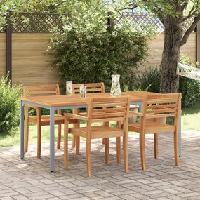 vidaXL Γραφείο Κήπου 180x90x75 εκ. Συμπαγές ξύλο ακακίας και μέταλλο