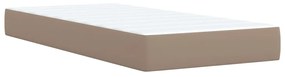 Κρεβάτι Boxspring με Στρώμα Καπουτσίνο 80x200 εκ. Συνθ. Δέρμα - Καφέ