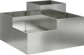 vidaXL Γλάστρα Κήπου Ασημί 80 x 80 x 48 εκ. Γαλβανισμένος χάλυβας