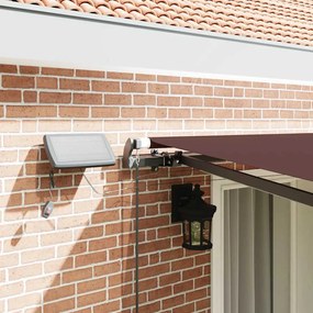 vidaXL Τέντα Πτυσσόμενη Χειροκίνητη με LED Καφέ 400x300 εκ.