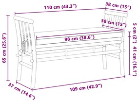 vidaXL Παγκάκι Κήπου με Μαξιλάρι 110 εκ από Μπαμπού