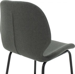 Σκαμπό bar Impel pakoworld μεταλλικό μαύρο-ύφασμα ανθρακί