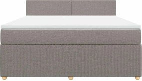 vidaXL Κρεβάτι Boxspring με Στρώμα Taupe 180x200 εκ. Υφασμάτινο