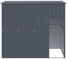 vidaXL Σπιτάκι Σκύλου με Οροφή Ανθρακί 214x153x181 εκ. Γαλβαν. Χάλυβας