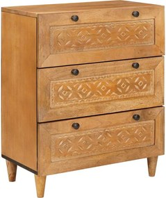 vidaXL Πλαϊνό γραφείο 3 τμχ. 180 x 33,5 x 75 εκ. Μασίφ ξύλο μάνγκο