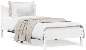 vidaXL Σκελετός Κρεβ. Χωρίς Στρώμα Λευκό 75x190 εκ Μασίφ Πεύκο