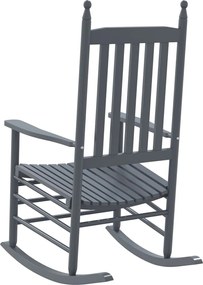 vidaXL Πολυθρόνες Κουνιστές Καμπυλωτά Καθίσματα 2Τεμ. Γκρι Μασίφ Λεύκα