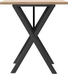 vidaXL Τραπέζι Τραπεζαρίας Πλαίσιο X Μασίφ Πεύκο/Ατσάλι