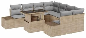 vidaXL Σετ Καναπέ Κήπου 9 pcs μπεζ και ανοιχτό γκρι 100 x 55 x 73 εκ