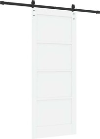 vidaXL Συρόμενη Πόρτα 83 x 202 εκ. Επεξεργασμένο Ξύλο Λευκό και Μαύρο