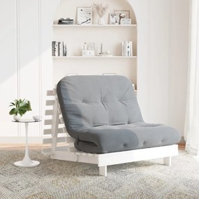 Καναπές Κρεβάτι Futon με Στρώμα 100x206x11εκ. Μασίφ Ξύλο Πεύκου
