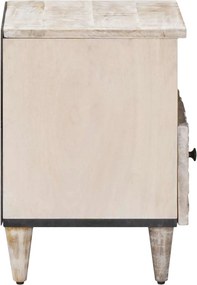 vidaXL Κρεβατοκάμαρα 2 pcs Λευκό 40 x 33 x 46 εκ. Στερεό ξύλο μάνγκο