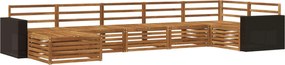 vidaXL Σειρά Καναπέ Εξωτερικού 7 pcs Φυσικό