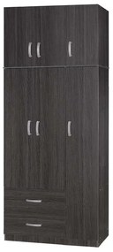 Ντουλάπα τρίφυλλη και πατάρι Zelia pakoworld wenge 90x42x240εκ.