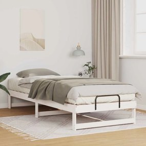 vidaXL Σκελετός Κρεβατιού Λευκό 100 x 220 cm Στερεά ξυλεία πεύκου