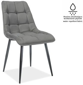 80-1643 Επενδυμένη καρέκλα ύφασμιμι Chic 50x43x88 μαύρο/γκρι velvet DIOMMI CHICMVCSZ, 1 Τεμάχιο