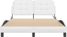 vidaXL Πλαίσιο Κρεβατιού με LED Χωρίς Στρώμα Zadar Λευκό 120x200 εκ.