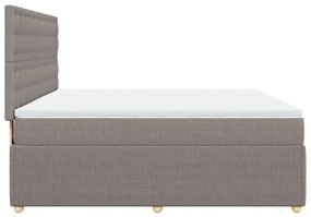 vidaXL Κρεβάτι Boxspring με Στρώμα Taupe 180x200 εκ. Υφασμάτινο