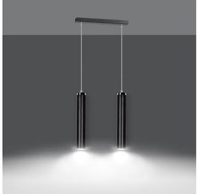 Κρεμαστό Φωτιστικό Οροφής Ράγα 2xGu10 Ατσάλι LUNA Made in Poland Emibig-956/2-Μαύρο 956/2