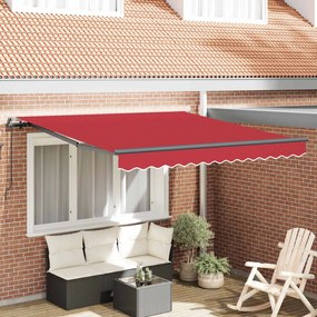 vidaXL Αναδιπλούμενη τέντα Κόκκινο 350 x 250 εκ