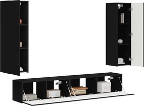 vidaXL Σετ επίπλου τηλεόρασης 3 pcs Μαύρο Επεξεργασμένο Ξύλο
