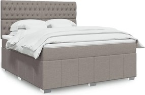 vidaXL Κρεβάτι Boxspring με Στρώμα Taupe 180x200 εκ. Υφασμάτινο