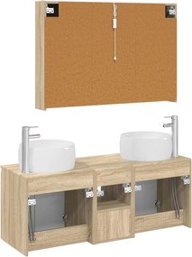 vidaXL Σετ Ντουλαπιών Μπάνιου 4 pcs Sonoma Δρυς Επεξεργασμένο Ξύλο