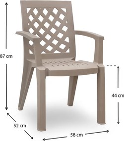 Πολυθρόνα πολυπροπυλενίου Kira Megapap χρώμα cappuccino 58x52x87εκ.