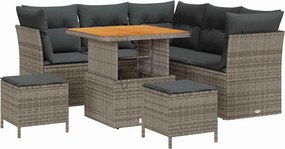 vidaXL Σετ Καναπέ Κήπου 8 pcs Γκρι συνθετικό ρατάν
