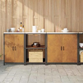 vidaXL Σετ Αποθήκευσης Κουζίνας Other 3 pcs Σκ rusty 210 x 50 x 92 εκ